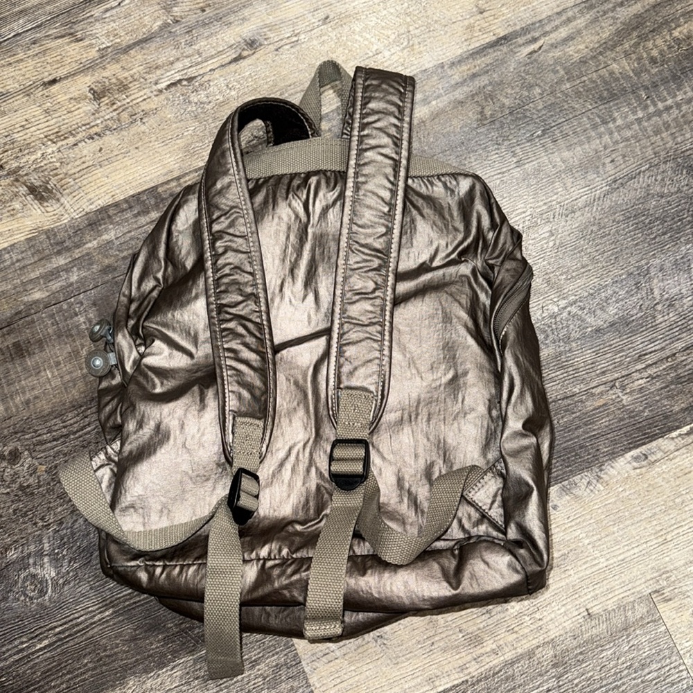 Kipling Shiny Silver Backpack - Picture 2 of 9